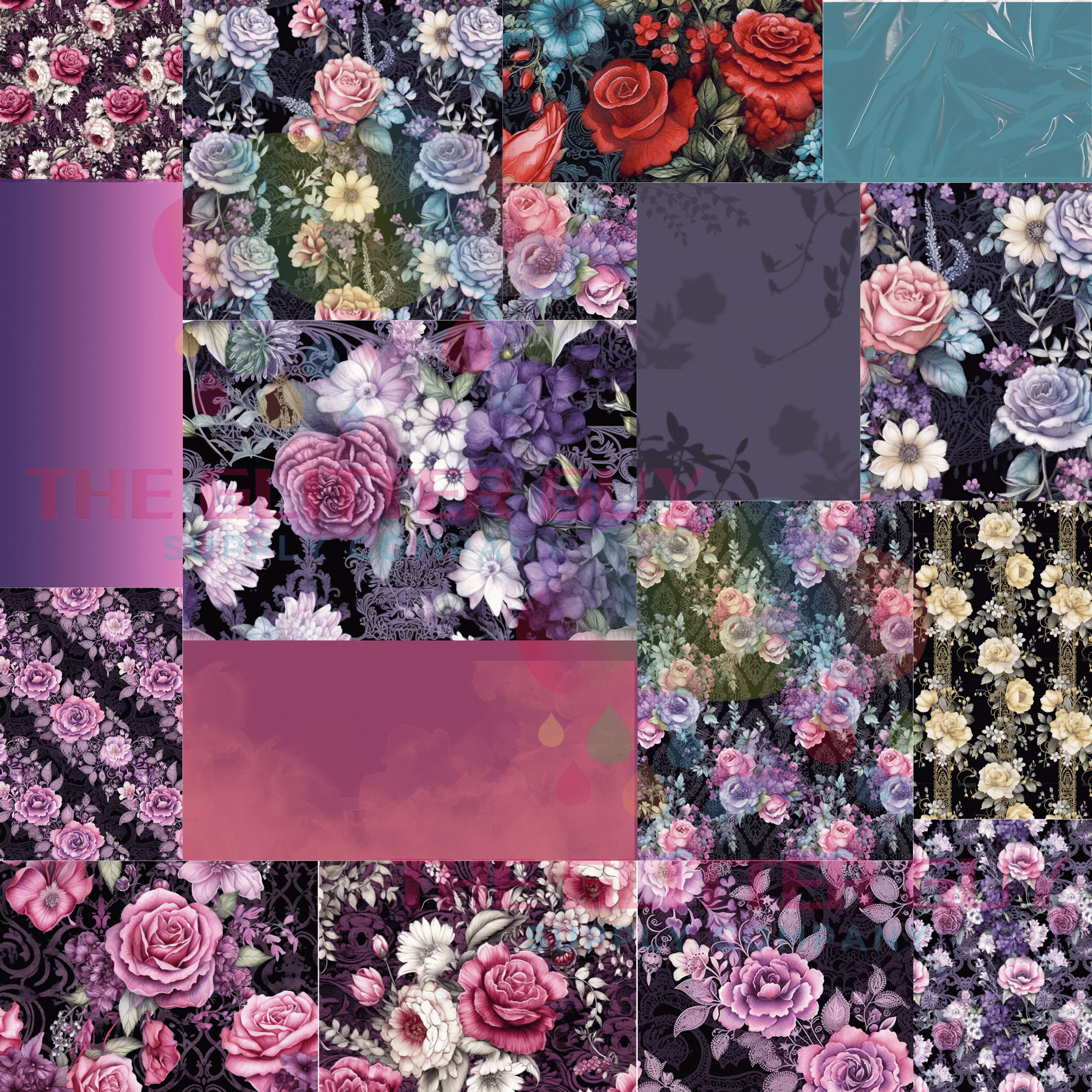 Printed Vinyl Patchwork - Gothic Floral — The Glitter Guy