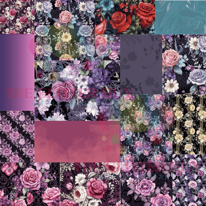 Printed Vinyl Patchwork - Gothic Floral