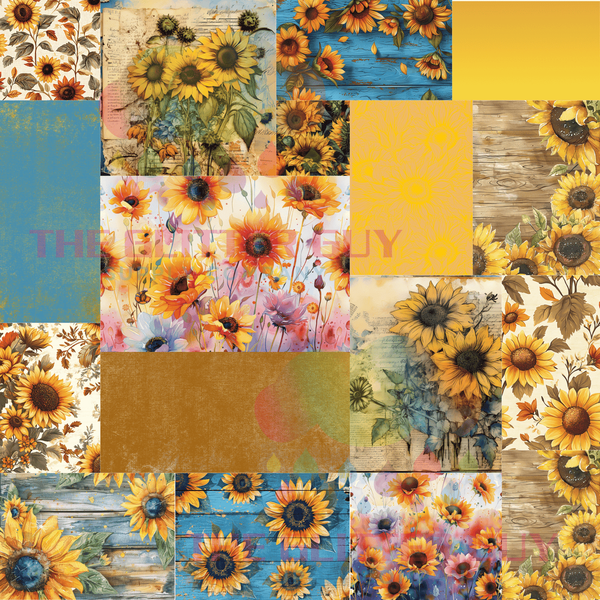Printed Vinyl Patchwork - Sunflowers — The Glitter Guy