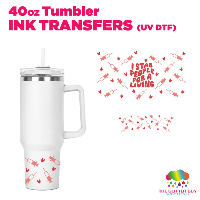 Sassy Nurse | 40oz Tumbler Wrap - Ink Transfers
