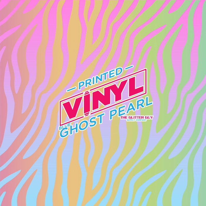 Printed Vinyl - Rainbow Zebra Pastel - Ghost Pearl