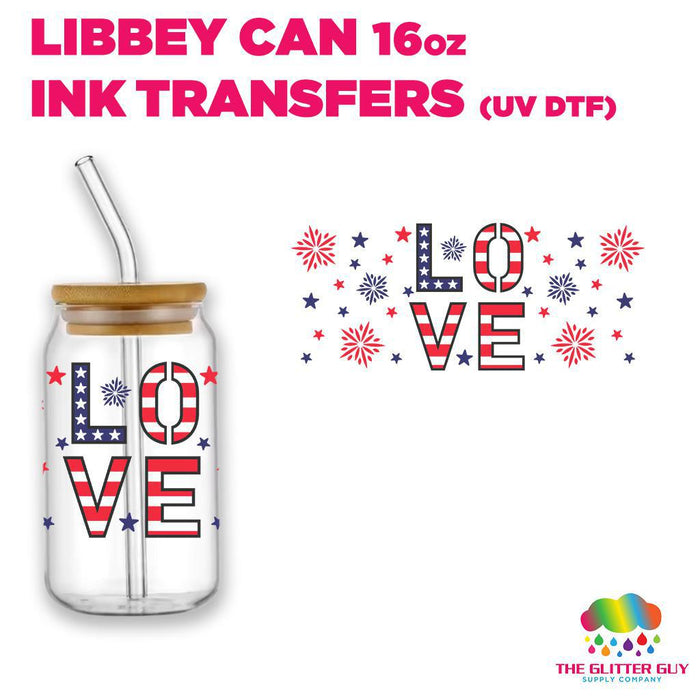Libbey Can Wrap 16oz - Ink Transfers | LOVE Patriotic