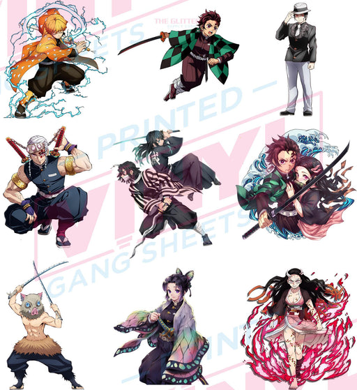 Anime - Demon Slayer | Premade Gang Sheet | Gang Sheet from The Glitter Guy
