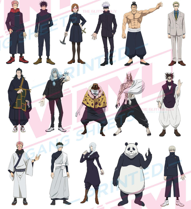 Anime - JJK | Premade Gang Sheet | Gang Sheet from The Glitter Guy