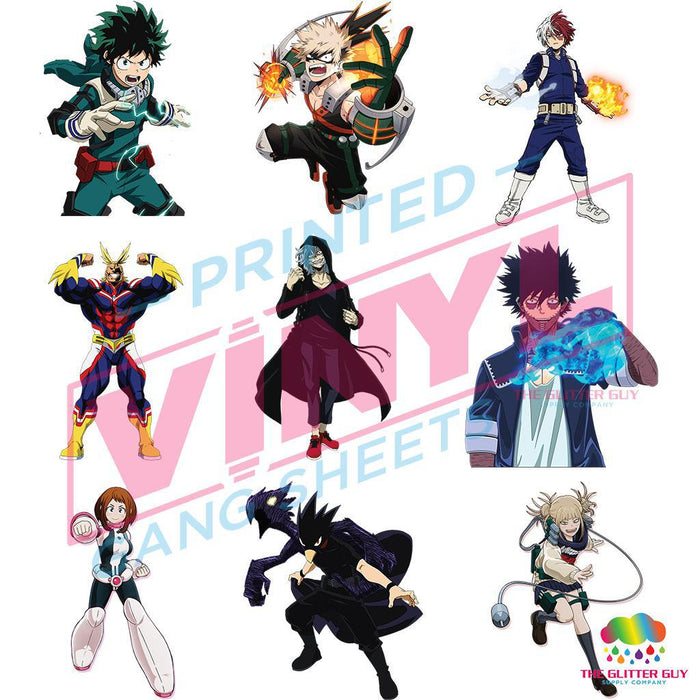Anime - My Hero | Premade Gang Sheet | Gang Sheet from The Glitter Guy