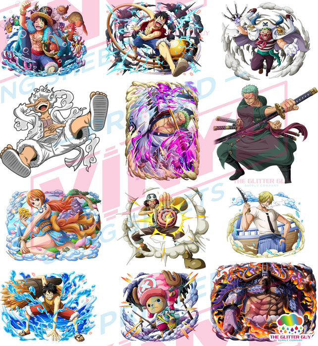 Anime - One Piece | Premade Gang Sheet | Gang Sheet from The Glitter Guy