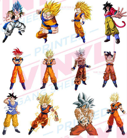Anime - Son Goku | Premade Gang Sheet | Gang Sheet from The Glitter Guy
