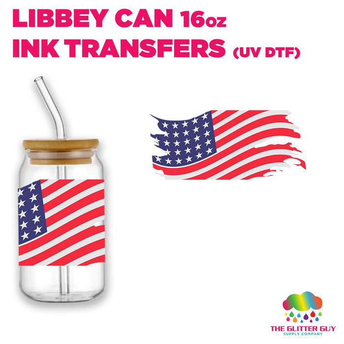 Libbey Can Wrap 16oz - Ink Transfers | Tattered Flag