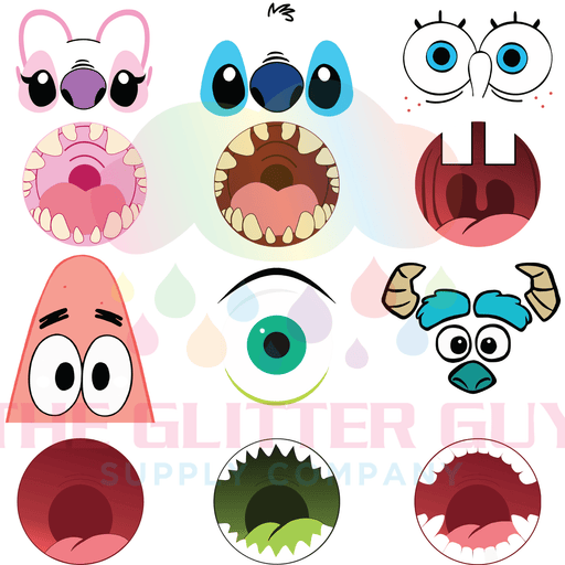 Big Mouth Faces - Vol 1 | Premade Gang Sheet | Gang Sheet from The Glitter Guy
