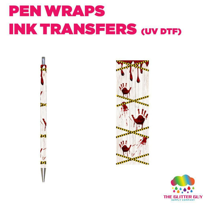 Bloody Prints |Pen Wrap - Ink Transfers (UVDTF) | UVDTF from The Glitter Guy
