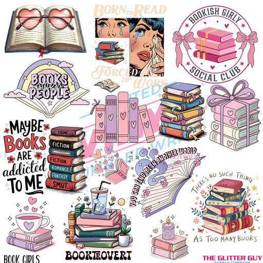 Book Girls - Premade Gang Sheet | Gang Sheet from The Glitter Guy