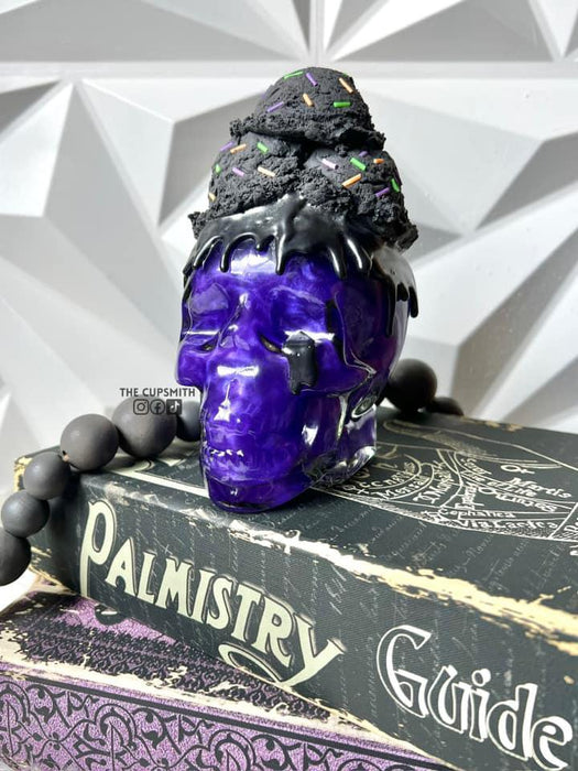 Glass Skull Bottle w/ Free Fairy Light & Candle Adapter