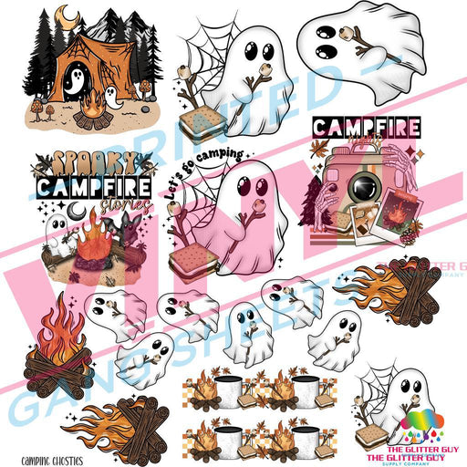 Camping Ghosties | Premade Gang Sheet | Gang Sheet from The Glitter Guy