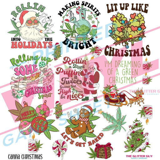 Canna Christmas | Premade Gang Sheet | Gang Sheet from The Glitter Guy