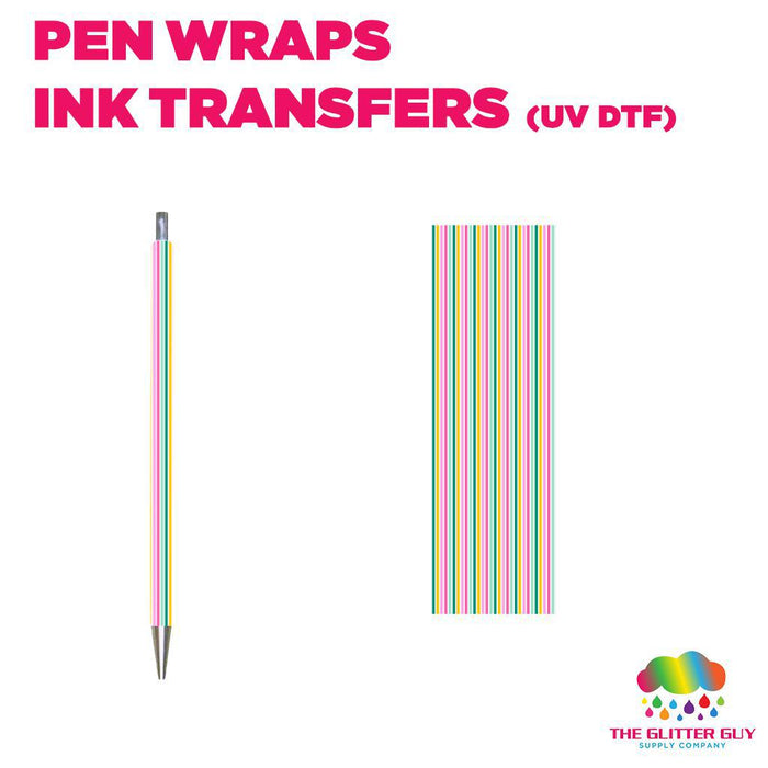 Candy Stripe |Pen Wrap -  Ink Transfers (UVDTF)