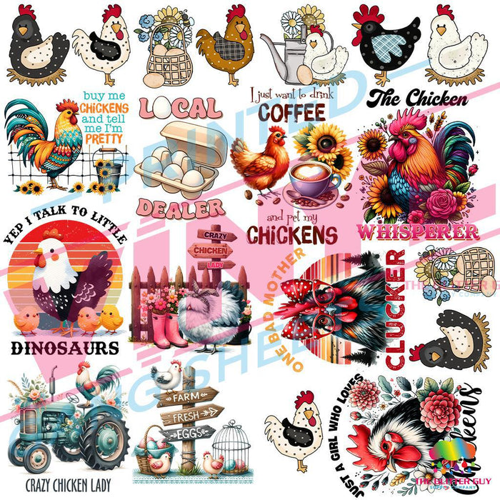 Chicken Life - Premade Gang Sheet | Gang Sheet from The Glitter Guy