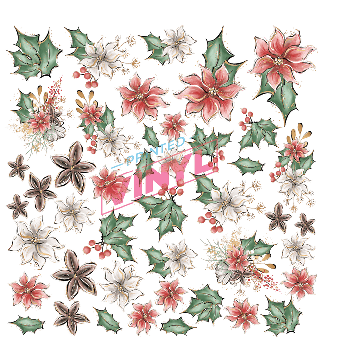 Christmas Flowers - Premade Gang Sheet | Gang Sheet from The Glitter Guy