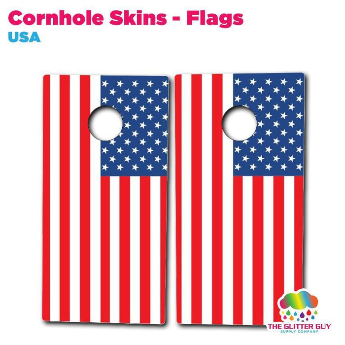 Cornhole Skins - Flags | Printed Dept from The Glitter Guy