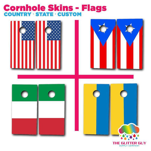 Cornhole Skins - Flags | Printed Dept from The Glitter Guy