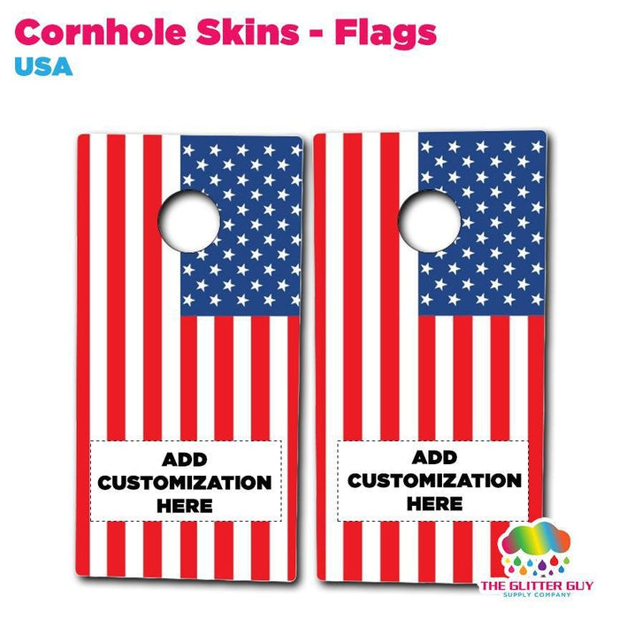 Cornhole Skins - Flags | Printed Dept from The Glitter Guy