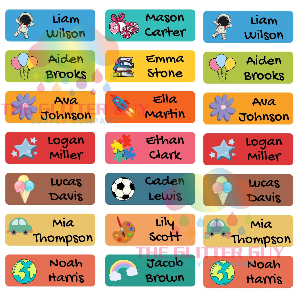 Custom Name Labels — The Glitter Guy