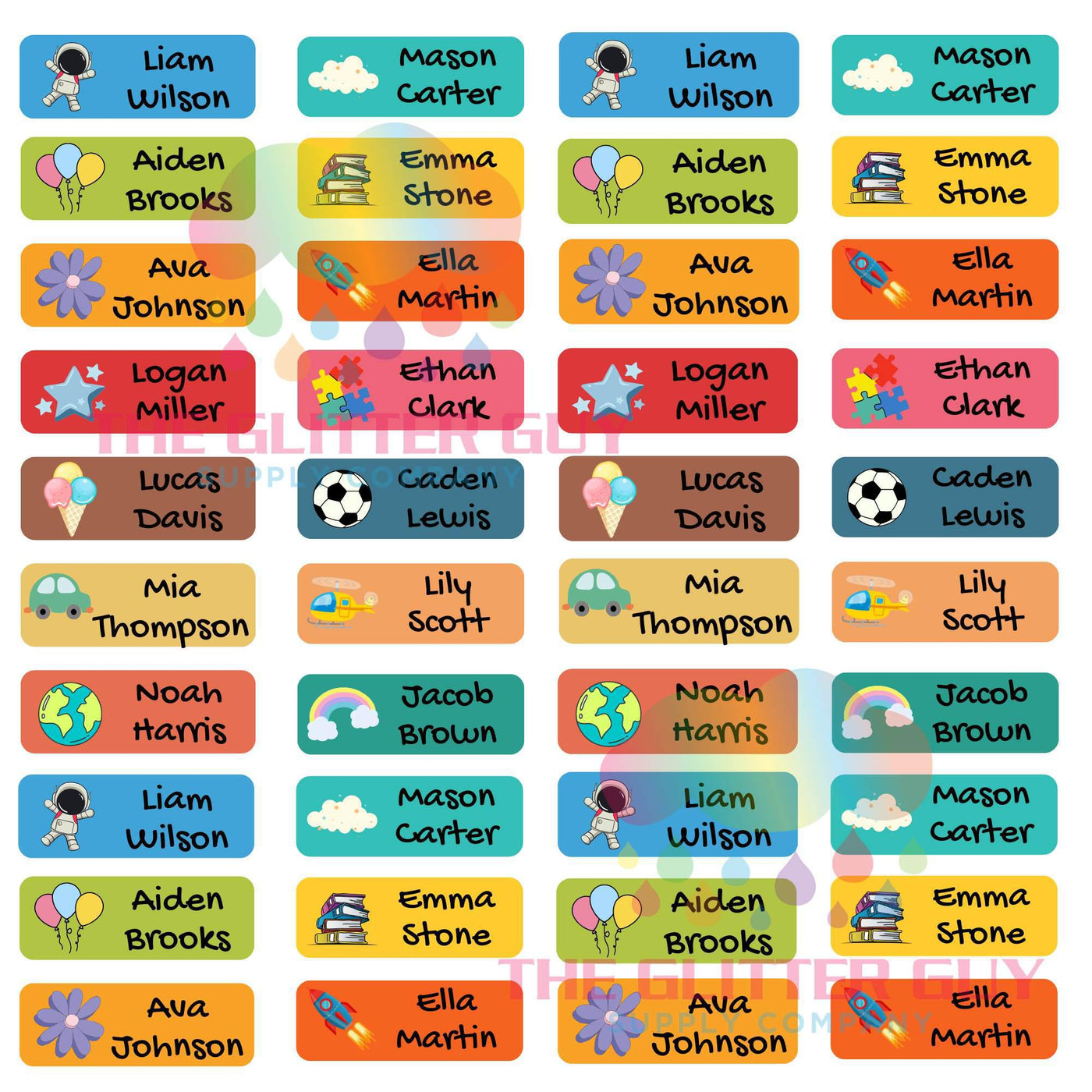 Custom Name Labels — The Glitter Guy