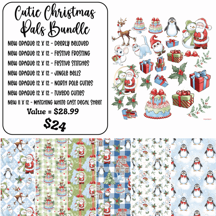 Cutie Christmas Pals - Printed Vinyl Bundle | Printed Vinyl from The Glitter Guy