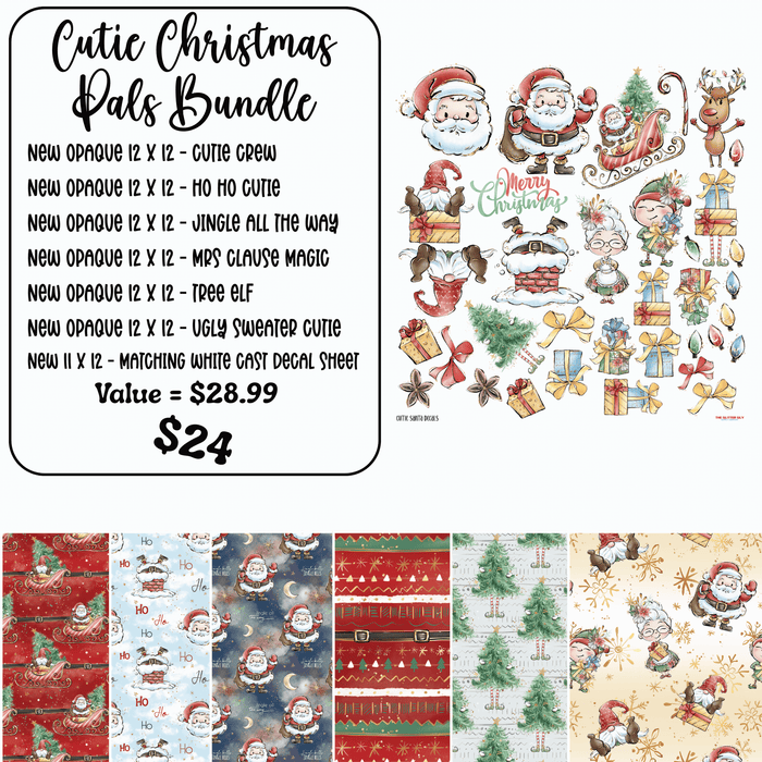 Cutie Santa - Printed Vinyl Bundle | Printed Vinyl from The Glitter Guy
