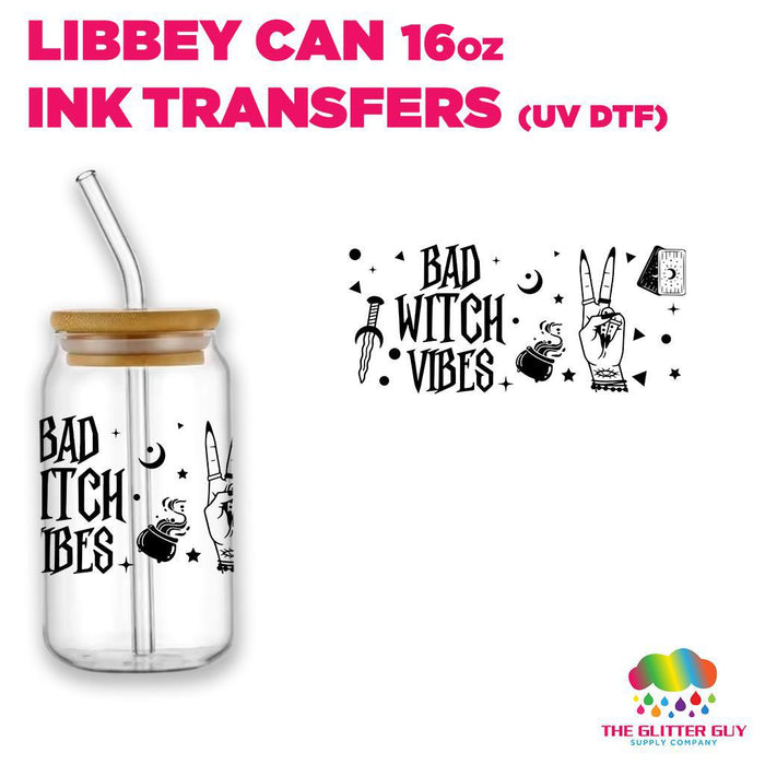 Libbey Can Wrap 16oz - Ink Transfers | Bad Witch Vibes