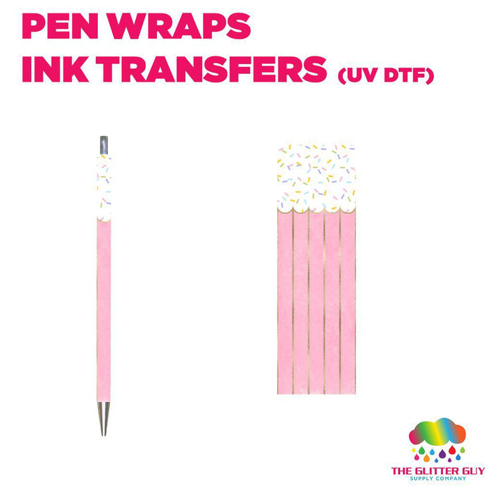 Pink Cone|Pen Wrap -  Ink Transfers (UVDTF)
