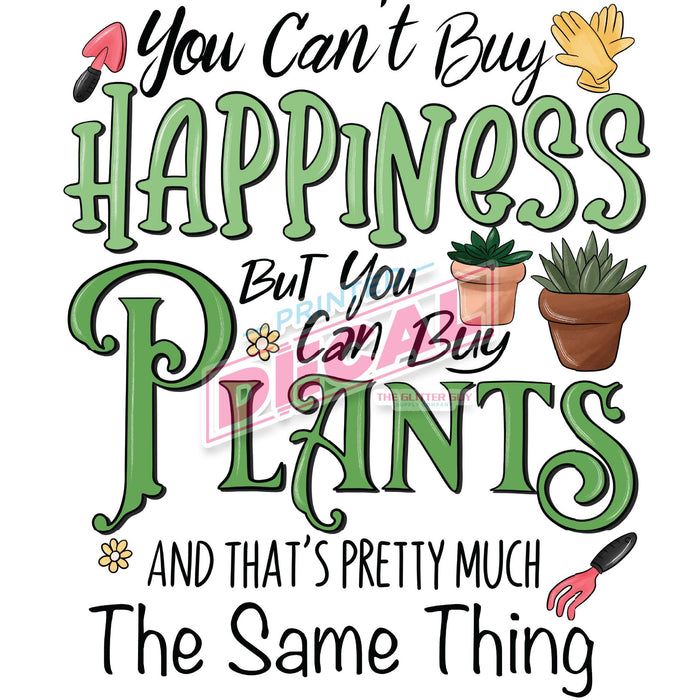 Printed Decal - Happiness Is Buying Plants