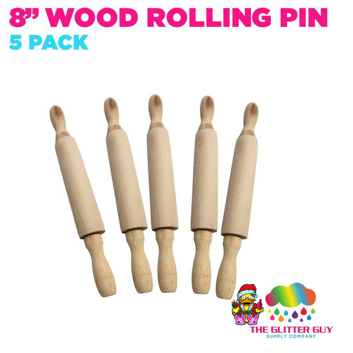 8" Wood Rolling Pin - 5 Pack