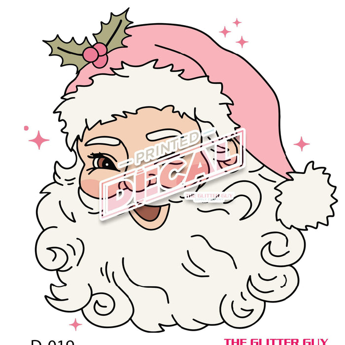 Printed Decal - Pink Santa