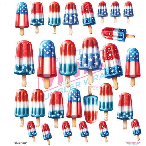 Fireworks Pops - Premade Gang Sheet | Gang Sheet from The Glitter Guy