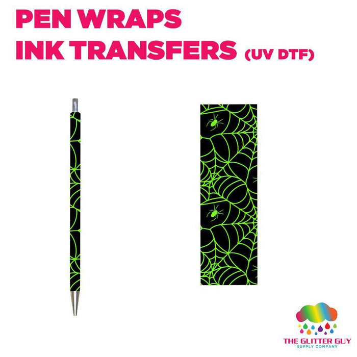 Green Web|Pen Wrap - Ink Transfers (UVDTF) | UVDTF from The Glitter Guy