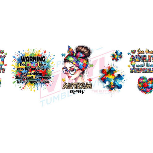 Libbey Can Wrap 16oz - Ink Transfers | Autism Mom | from The Glitter Guy