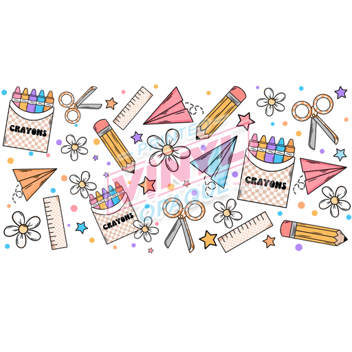 Libbey Can Wrap 16oz - Ink Transfers | Back To School | from The Glitter Guy