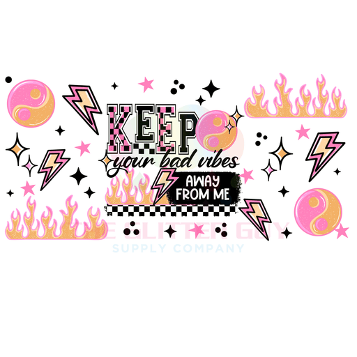 Libbey Can Wrap 16oz - Ink Transfers | Bad Vibes | from The Glitter Guy