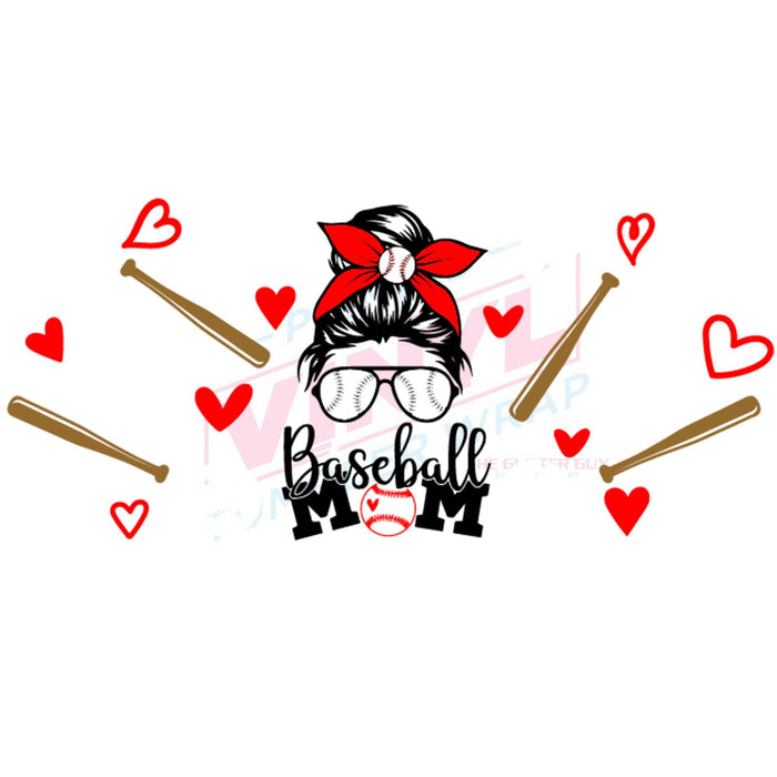 Libbey Can Wrap 16oz - Ink Transfers | Baseball Mom | from The Glitter Guy