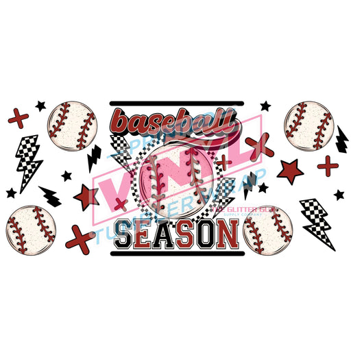 Libbey Can Wrap 16oz - Ink Transfers | Baseball Season | from The Glitter Guy