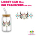 Libbey Can Wrap 16oz - Ink Transfers | Boho Skull | from The Glitter Guy