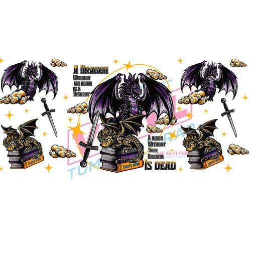 Libbey Can Wrap 16oz - Ink Transfers | Book Dragons | from The Glitter Guy