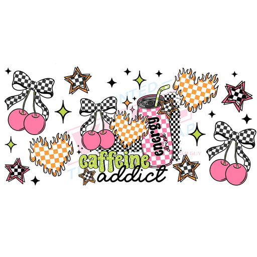 Libbey Can Wrap 16oz - Ink Transfers | Caffeine Addict | from The Glitter Guy