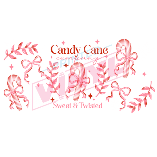 Libbey Can Wrap 16oz - Ink Transfers | Candy Cane Company | from The Glitter Guy
