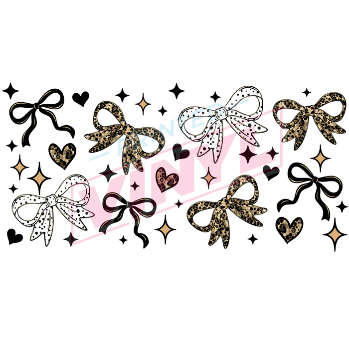 Libbey Can Wrap 16oz - Ink Transfers | Cheetah Bows | from The Glitter Guy