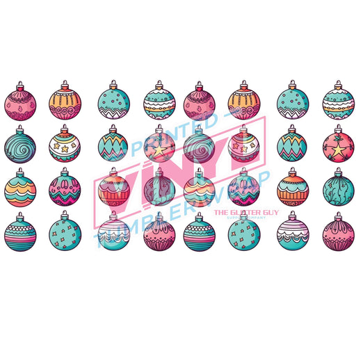 Libbey Can Wrap 16oz - Ink Transfers | Christmas Balls | from The Glitter Guy