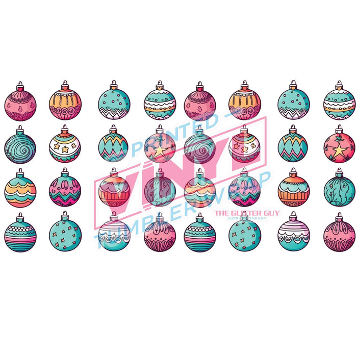 Libbey Can Wrap 16oz - Ink Transfers | Christmas Balls | from The Glitter Guy