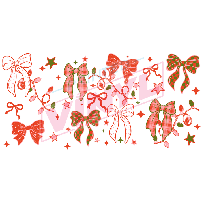 Libbey Can Wrap 16oz - Ink Transfers | Christmas Bows | from The Glitter Guy