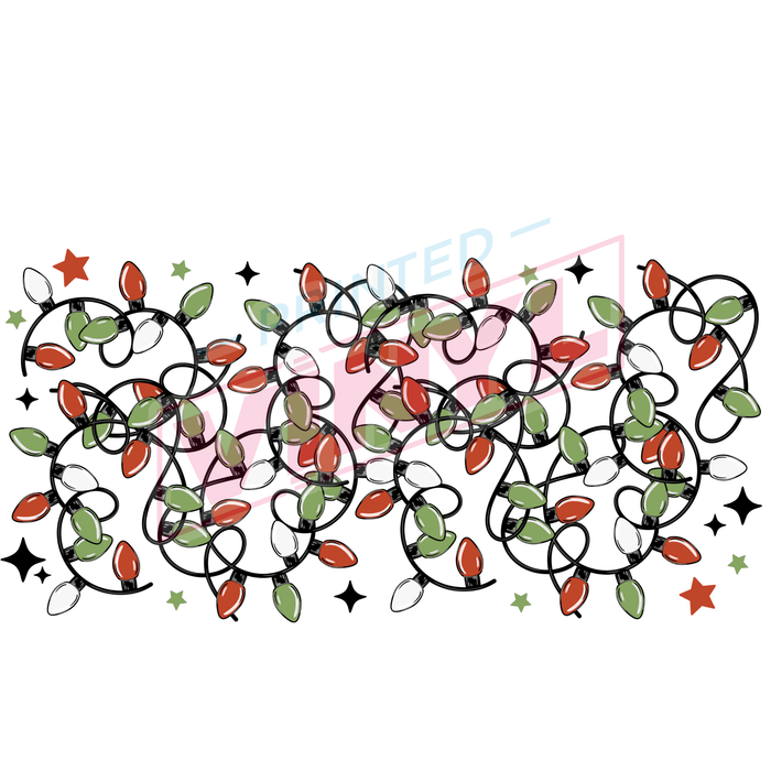 Libbey Can Wrap 16oz - Ink Transfers | Christmas Lights | from The Glitter Guy