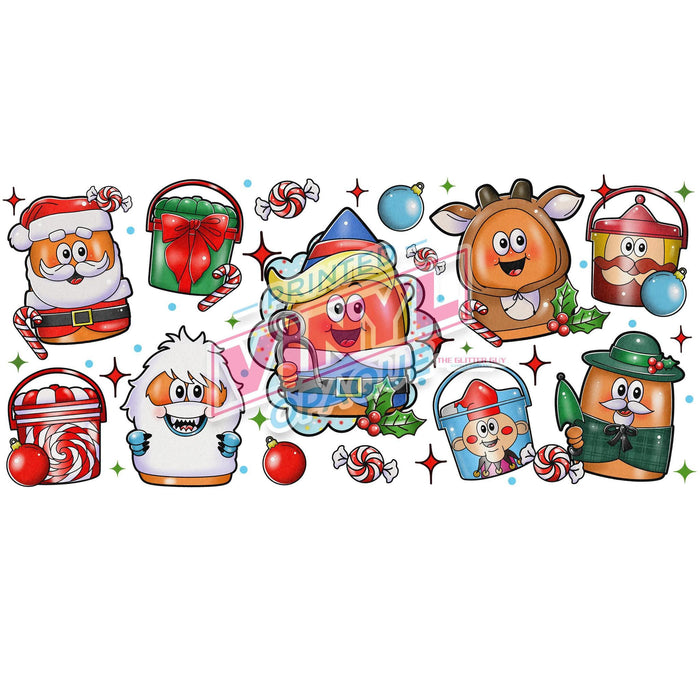 Libbey Can Wrap 16oz - Ink Transfers | Classic Christmas Nugs | from The Glitter Guy